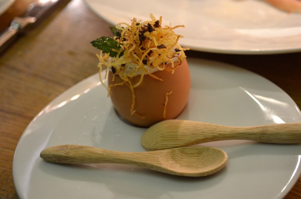 House of Haos Aldea New York City Farm Egg Bacalhau Potato Crisp