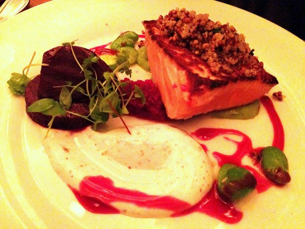 House of Haos Commerce West Village NYC New York Ora King Salmon Spiced Yogurt Beets Favas Crispy Quinoa