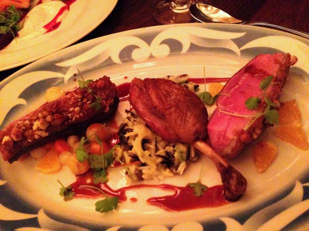 House of Haos Commerce West Village NYC New York Pecan-crusted Long Island Duck Wild Rice Root Vegetables Clementines