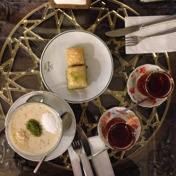 House of Haos Hafiz Mustafa Istanbul Turkey Milk Pistachio Pastries Fig Pudding Turkish Tea