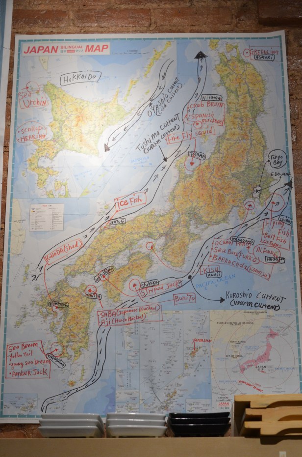 House of Haos Tanoshi Sushi Upper East Side NYC New York City Wall Map