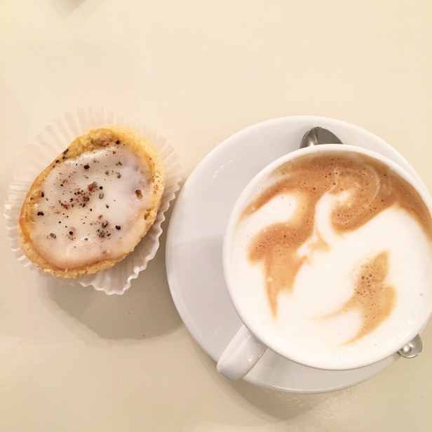 Mazariner and latte at Bakverket Sodermalm Stockholm Sweden