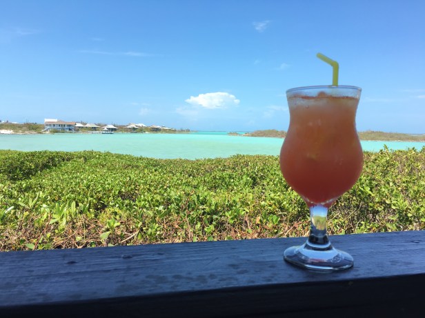 Iced tea with a view at Las Brisas Chalk Sound Providenciales Turks & Caicos