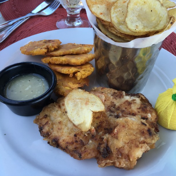 Grouper and plantains at Las Brisas Chalk Sound Providenciales Turks & Caicos